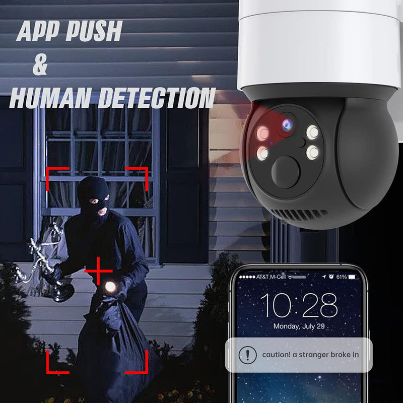 Ubercam Series 5MP Solar WiFi Night Vision, Motion Detection IP PTZ Wireless CCTV Camera