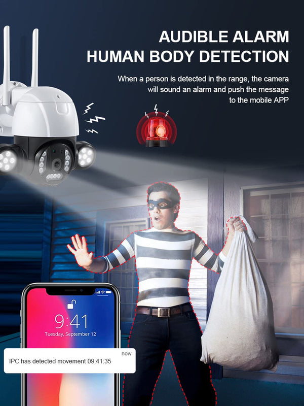 Super Knight WiFi Full Color Night Vision, 5MP HD Security Camera