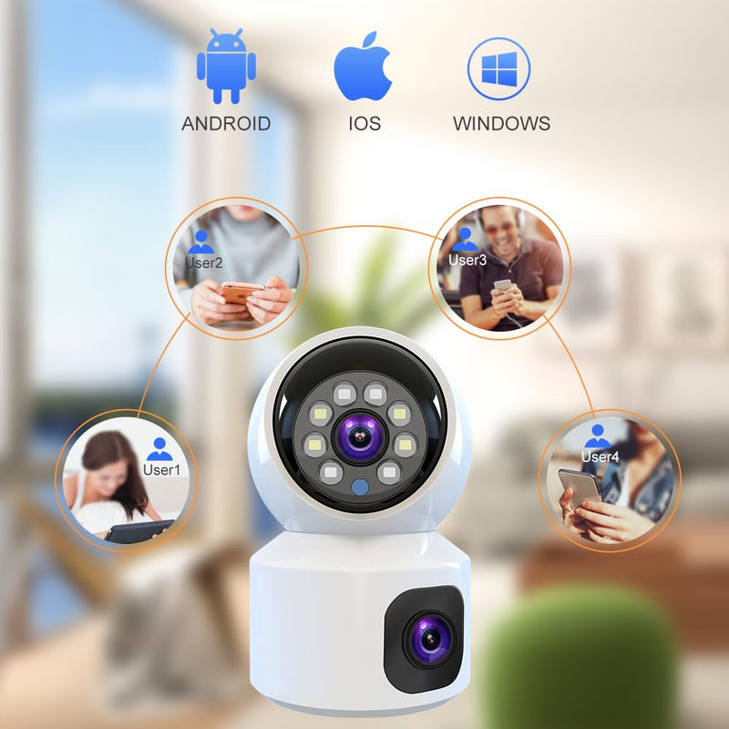 Maizic Smarthome Supercams Dual Lense 5MP High Resolution Advance Motion Tracking Night Vision NVR Compatible Smart WiFi Indoor Security Camera with TF Card supprt and Two Way Audio