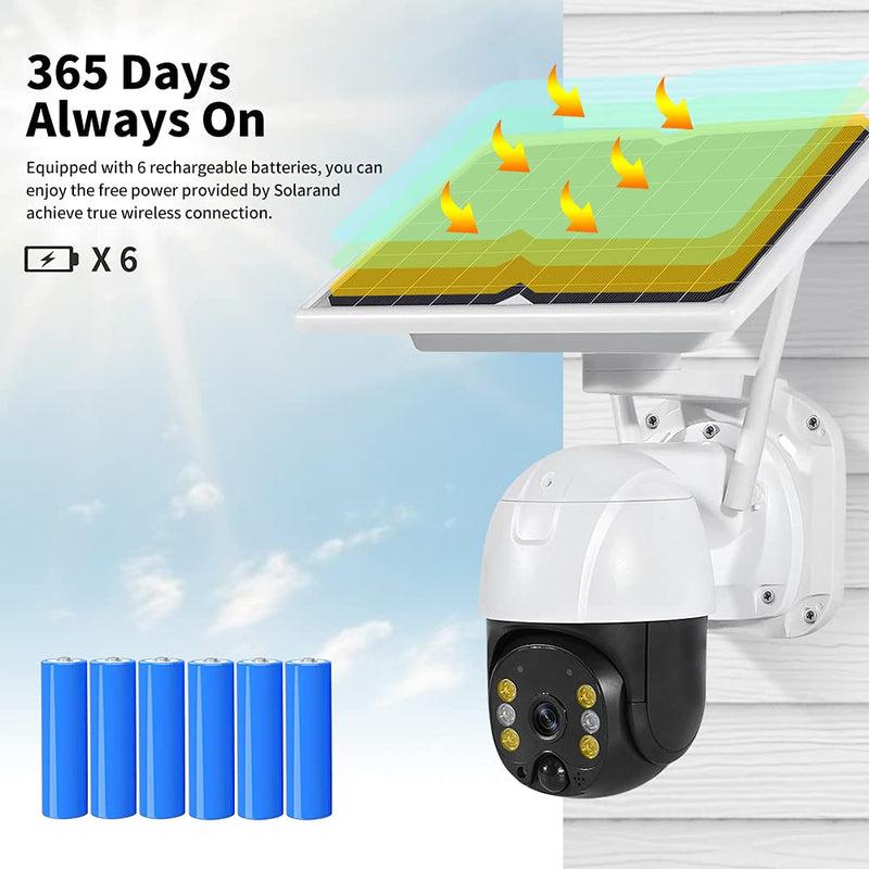 Black Bull Solar Powered Security Camera 3MP 1080P 2-Way Audio Motion Detection Night Vision 4G SIM Card Supported