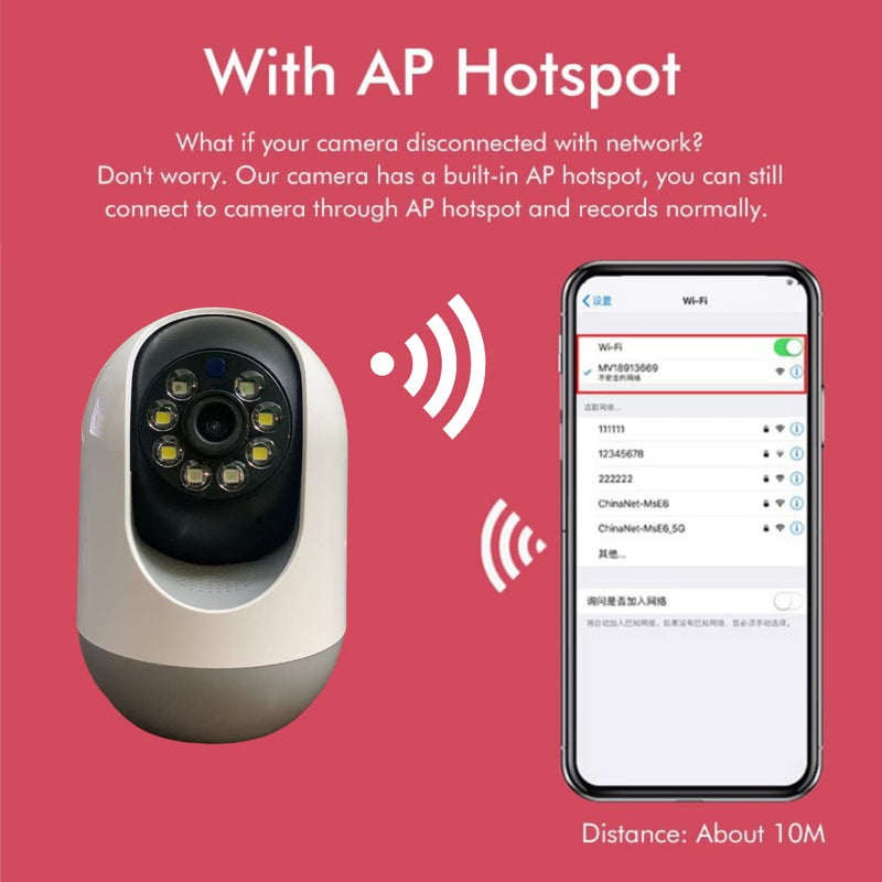 Maizic Smarthome Penguin 3MP HD Mini PTZ IP Security Camera with Colored Night Vision