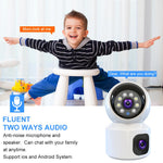 Maizic Smarthome Supercams Dual Lense 5MP High Resolution Advance Motion Tracking Night Vision NVR Compatible Smart WiFi Indoor Security Camera with TF Card supprt and Two Way Audio