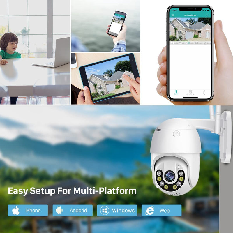 3MP Dragonfly AI PTZ Security WiFi Camera with 4X Zoom