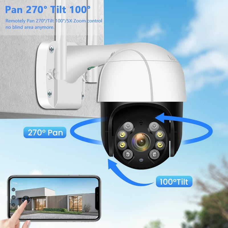 Maizic Smarthome Rhino Black 3 Mega Pixels, WiFi Waterproof, Night Vision 360 Larger View PTZ Security Camera
