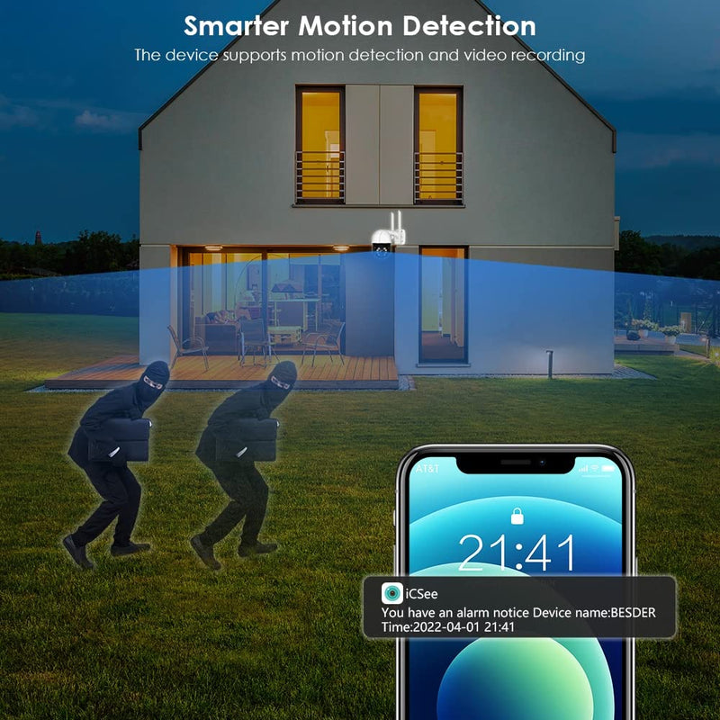 Maizic Smarthome Rhino Black 3 Mega Pixels, WiFi Waterproof, Night Vision 360 Larger View PTZ Security Camera