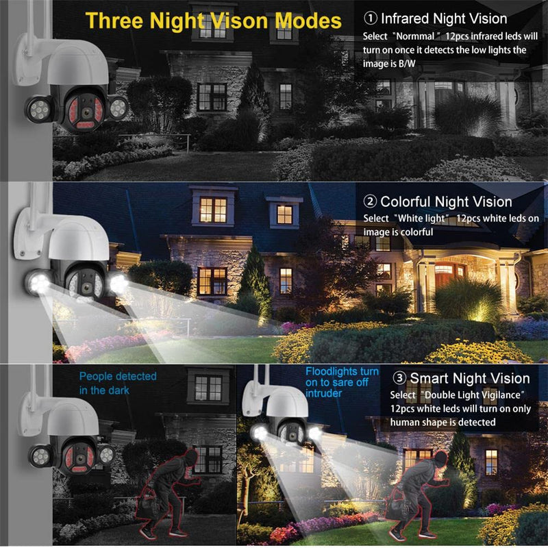 Super Knight WiFi Full Color Night Vision, 5MP HD Security Camera