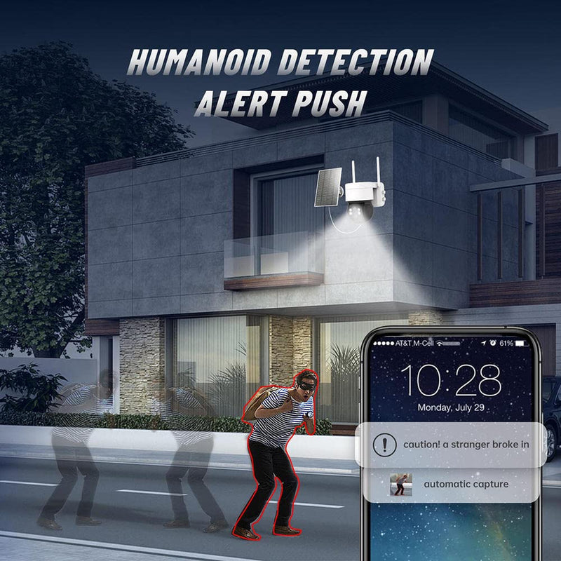 Ubercam Series 5MP Solar WiFi Night Vision, Motion Detection IP PTZ Wireless CCTV Camera